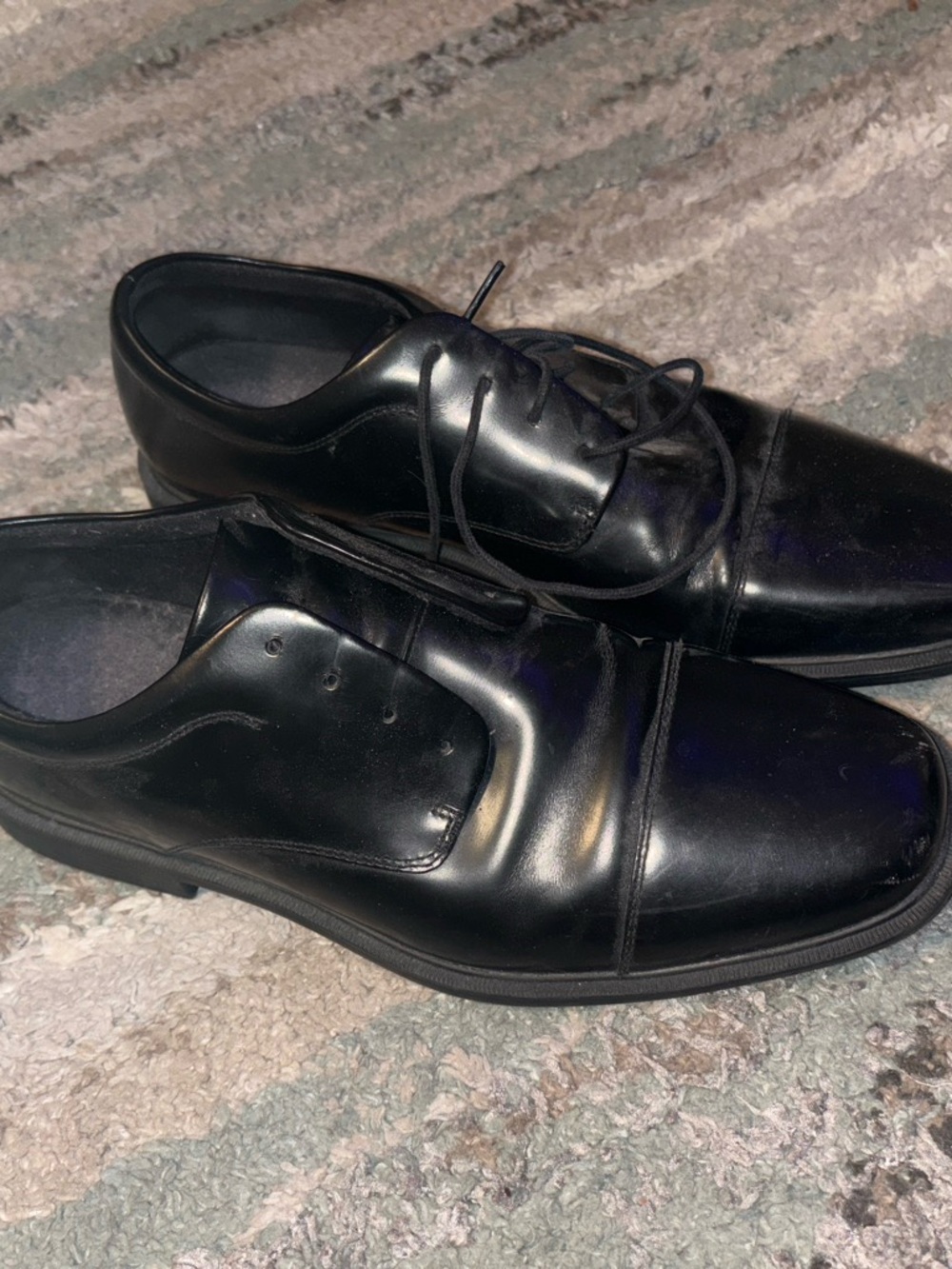Rockport Men's Black Leather Lace-Up Oxfords